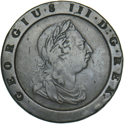 1797 Cartwheel Twopence - George III British Copper Coin - Nice