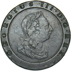 1797 Cartwheel Twopence - George III British Copper Coin - Nice