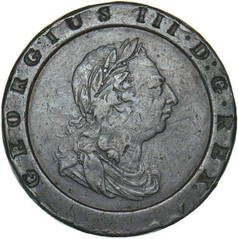 1797 Cartwheel Twopence - George III British Copper Coin - Nice