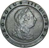 1797 Cartwheel Twopence - George III British Copper Coin