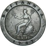 1797 Cartwheel Twopence - George III British Copper Coin