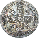 1705 Shilling (Roses & Plumes) - Anne British Silver Coin - Nice