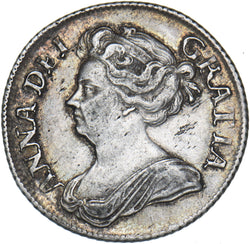 1709 Shilling - Anne British Silver Coin - Very Nice
