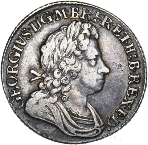 1723 SSC Shilling - George I British Silver Coin - Very Nice