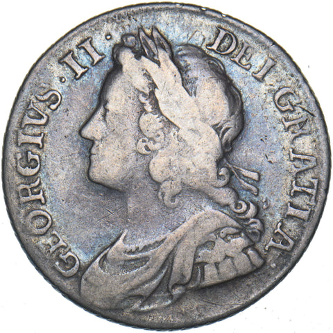 1739 Shilling - George II British Silver Coin - Nice