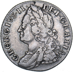 1758 Shilling - George II British Silver Coin - Nice
