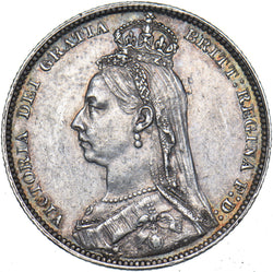 1890 Shilling - Victoria British Silver Coin - Very Nice