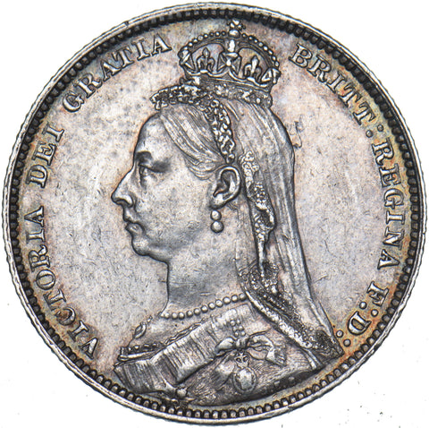 1890 Shilling - Victoria British Silver Coin - Very Nice