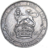 1906 Shilling - Edward VII British Silver Coin - Nice