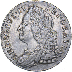 1757 Sixpence - George II British Silver Coin - Nice