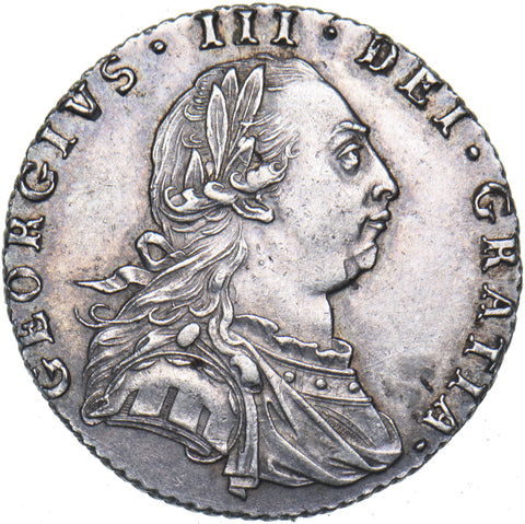 1787 Sixpence - George III British Silver Coin - Very Nice
