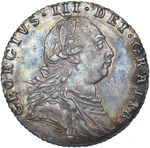 1787 Sixpence - George III British Silver Coin - Very Nice
