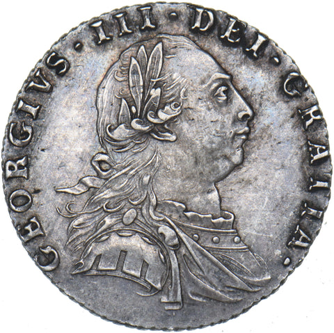 1787 Sixpence - George III British Silver Coin - Very Nice