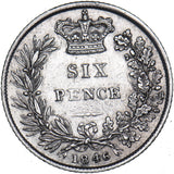 1846 Sixpence - Victoria British Silver Coin - Nice