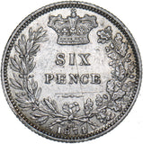 1874 Sixpence - Victoria British Silver Coin