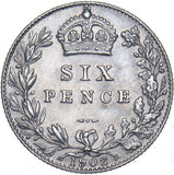 1902 Matt Proof Sixpence - Edward VII British Silver Coin - Superb