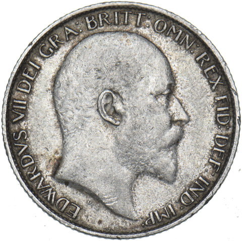 1909 Sixpence - Edward VII British Silver Coin - Nice