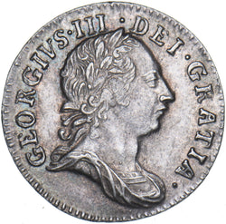 1762 Threepence - George III British Silver Coin - Very Nice