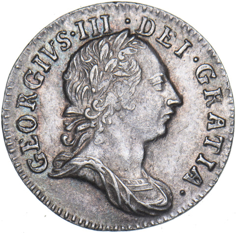 1762 Threepence - George III British Silver Coin - Very Nice