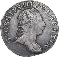 1784 Threepence - George III British Silver Coin - Nice