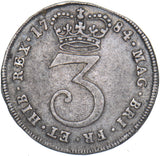 1784 Threepence - George III British Silver Coin - Nice