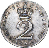 1800 Maundy Twopence - George III British Silver Coin - Nice