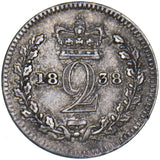1838 Maundy Twopence - Victoria British Silver Coin - Nice