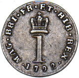 1792 Maundy Penny - George III British Silver Coin - Nice