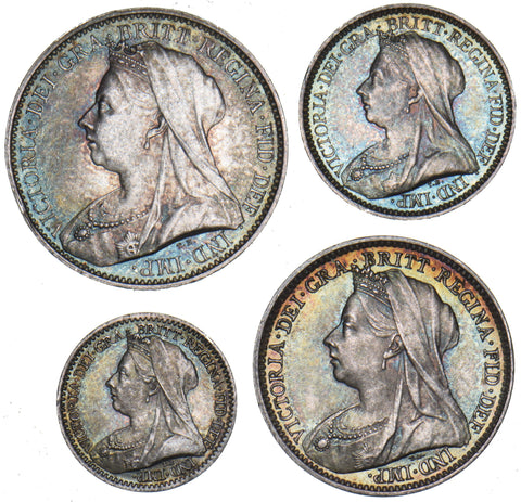 1896 Maundy Set - Victoria British Silver Coins - Superb
