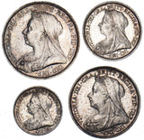 1897 Maundy Set - Victoria British Silver Coins - Superb