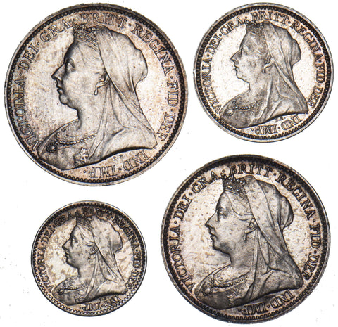 1897 Maundy Set - Victoria British Silver Coins - Superb