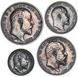 1902 Maundy Set - Edward VII British Silver Coins - Superb