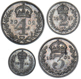 1902 Maundy Set - Edward VII British Silver Coins - Superb