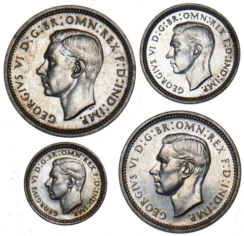 1937 Maundy Set - George VI British Silver Coins - Superb