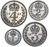 1937 Maundy Set - George VI British Silver Coins - Superb
