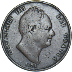 1831 Penny - William IV British Copper Coin