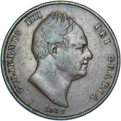 1837 Penny - William IV British Copper Coin