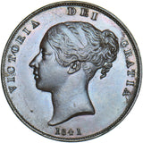 1841 Penny - Victoria British Copper Coin - Very Nice