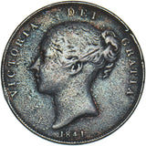 1841 Penny - Victoria British Copper Coin