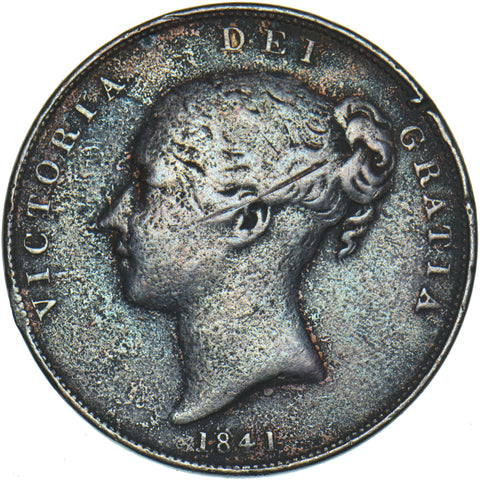 1841 Penny - Victoria British Copper Coin
