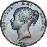 1844 Penny - Victoria British Copper Coin - Very Nice