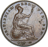 1857 Penny (PT) - Victoria British Copper Coin - Very Nice