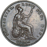 1858 Penny - Victoria British Copper Coin - Nice
