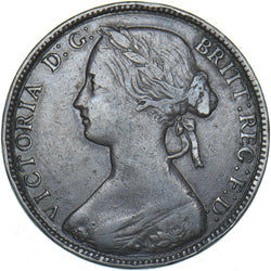 1860 Penny (F10) - Victoria British Bronze Coin - Nice