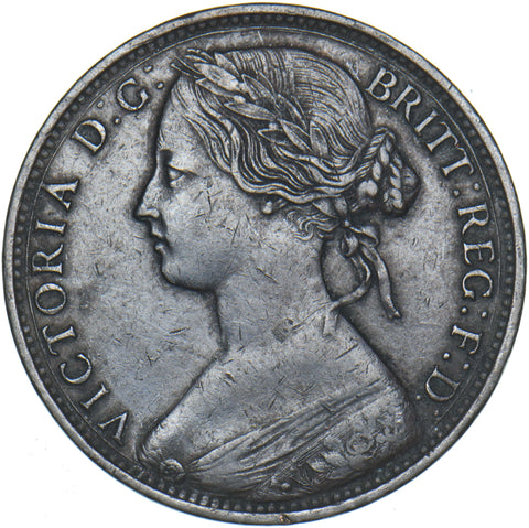 1861 Penny (F33) - Victoria British Bronze Coin - Nice