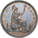 1862 Penny (F39) - Victoria British Bronze Coin - Superb
