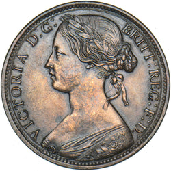 1862 Penny - Victoria British Bronze Coin - Very Nice