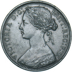 1862 Penny - Victoria British Bronze Coin - Very Nice
