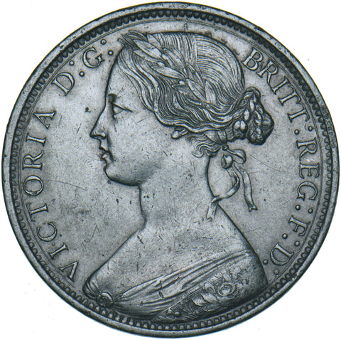 1862 Penny - Victoria British Bronze Coin - Very Nice