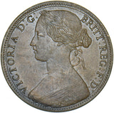 1865 Penny - Victoria British Bronze Coin - Very Nice